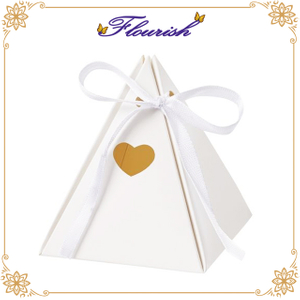 Unique Design Triangle Shaped White Wedding Gift Explosion Box