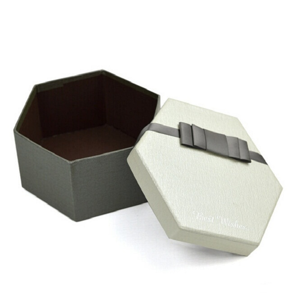 Custom Design Hexagon Cardboard Front Window Style Anniversary Flower Gift Box 