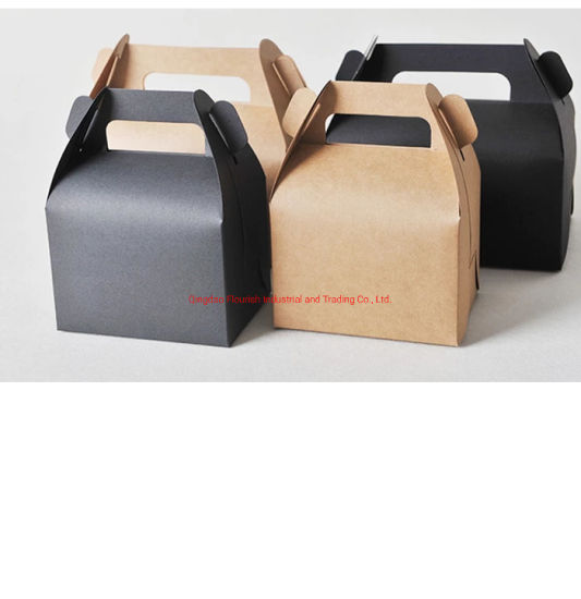 Plain Color Kraft Paper Bread Box for Breakfast with Carrier - Buy ...