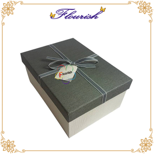 Lid and Base Type Rectangle Shaped Surprising Gift Box With Ribbon
