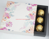 White Art Paper Chocolate Gift Box with Yellow Ribbon