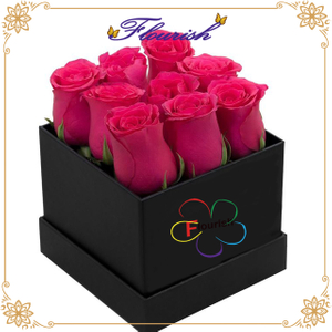 Wholesale Price Square Heart Shaped Rigid Cardboard Rose Flower Paper Box 