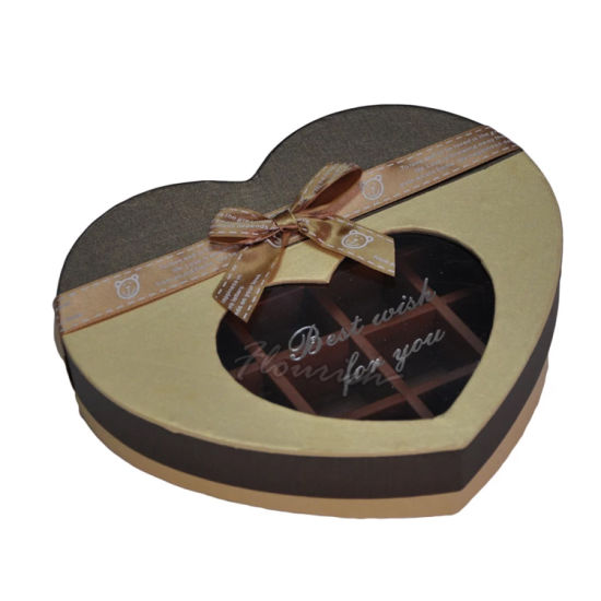 Flip Top Type Folding Paperboard Gift Box with Window And Ribbon Closure