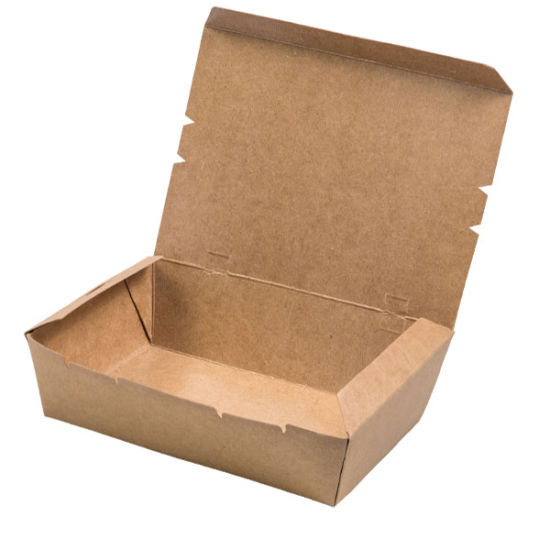 Recyclable Original Brown Kraft Paper Office Lunch Box with WIndow