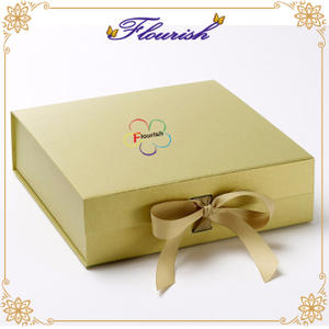 Custom Logo Luxury Golden Color Fancy Art Paper Gift Box