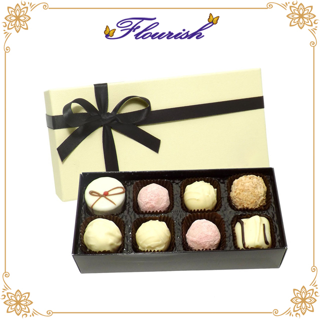 Beige Color Coated Paper Assorted Chocolate Gift Box 