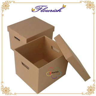 Corrugated Paper Office Archive Box with Lid 