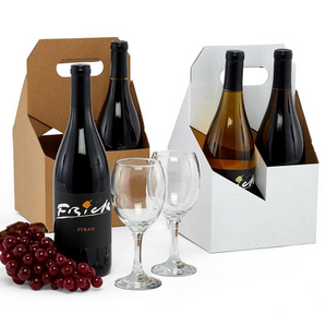 New Arrivals Corrugated Paper Wine Bottle Packaging Basket Box