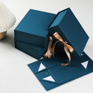 Wholesale Custom Logo Printed Folding Carton Box,Ribbon Closure Paper Gift Box