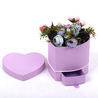 Heart Shape Cardboard Paper Flower Gift Packaging Box For Packing Rose