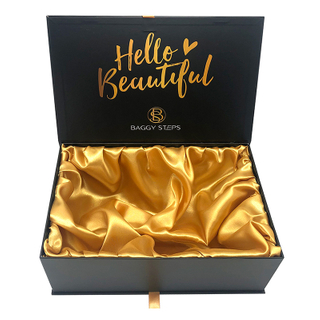 Luxury Human Hair Extensions Box,Book Type Ribbon Closure Paper Packaging Box