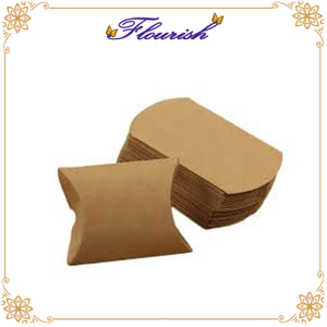 Eco-friendly Flat Pack Brown Kraft Paper Pillow Box
